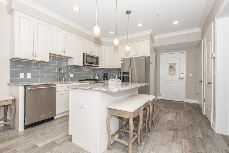 Kitchen with microwave and dishwasher