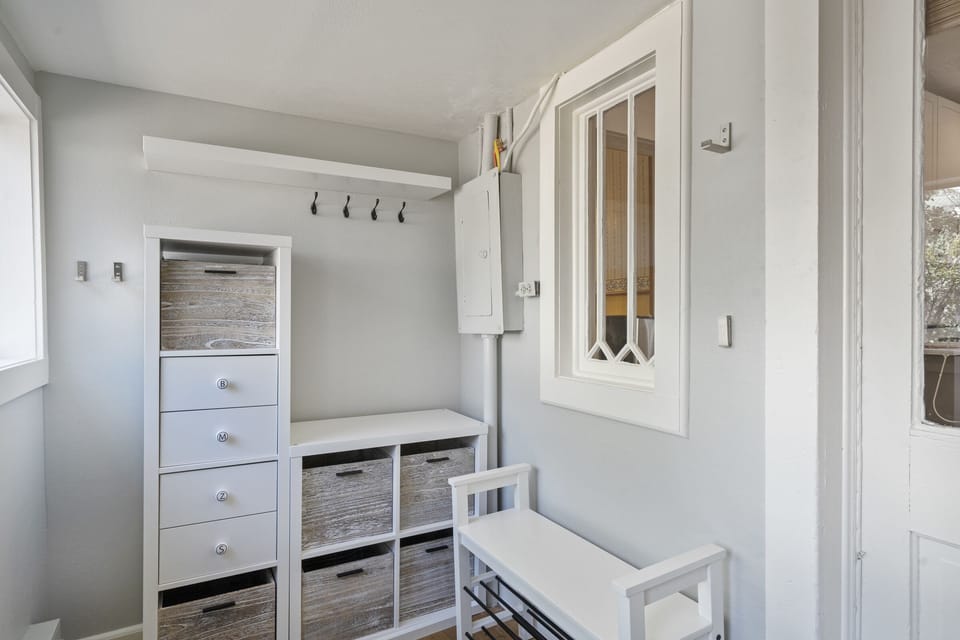 storage containers, hooks