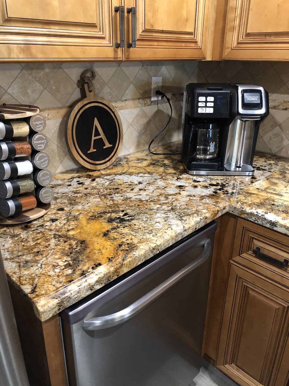 Fully stocked Kitchen with Keurig coffee maker as well as regular coffee maker. 