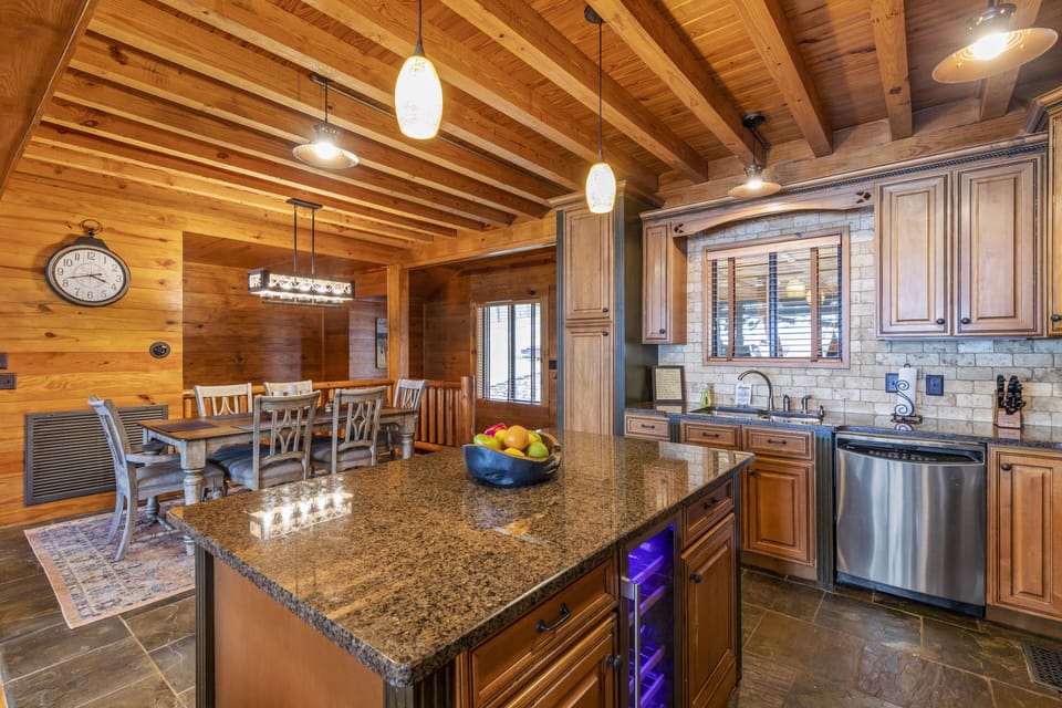 Kitchen island with Wine Cooler