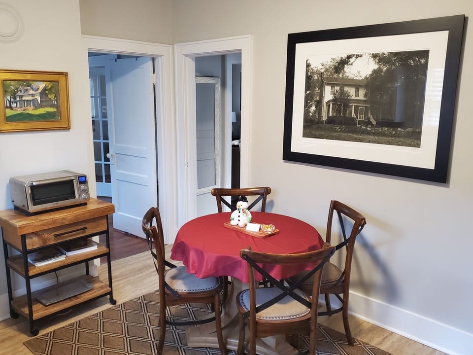Dining table always features seasonal decor