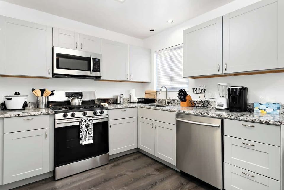 If you love to cook, you'd have your favorite spot in our home. Our kitchen has a simple and yet elegant design, with modern appliances for your cooking needs. Basic pots and pans and spices are available for you too.