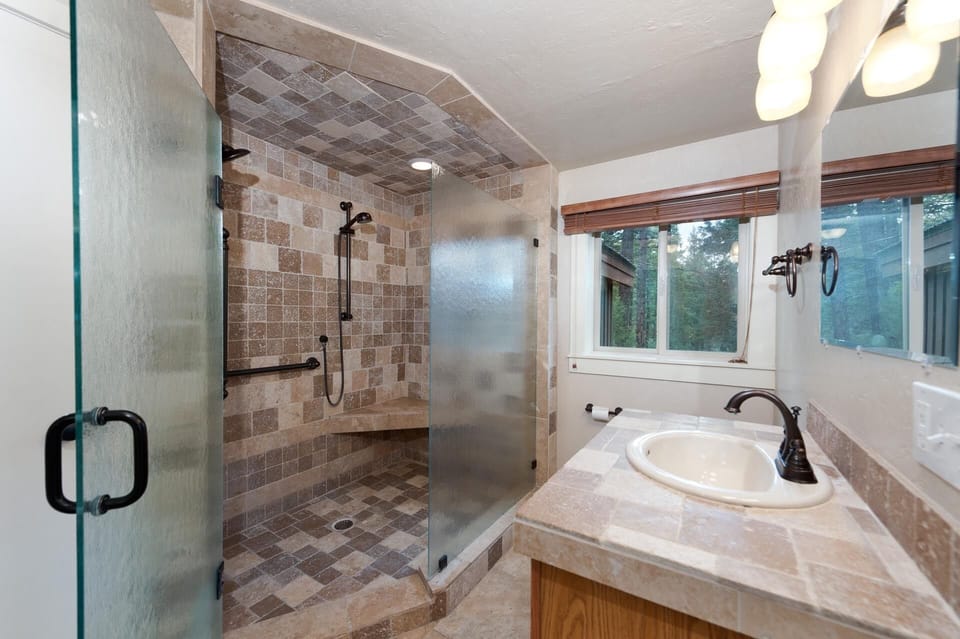 Master bathroom with walk in shower