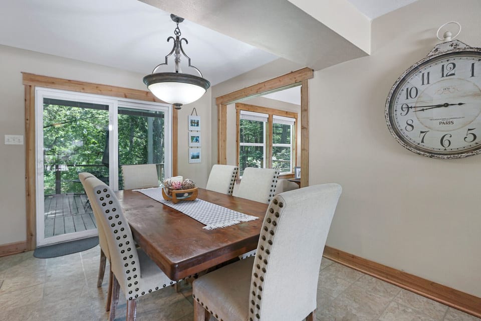 Dining table with seating for six