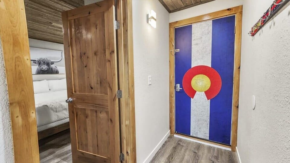 The view of the front door where you will find the two bedrooms on either side.