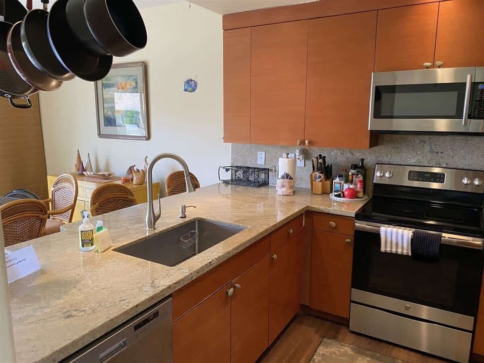 Bright Kitchen with an ocean view