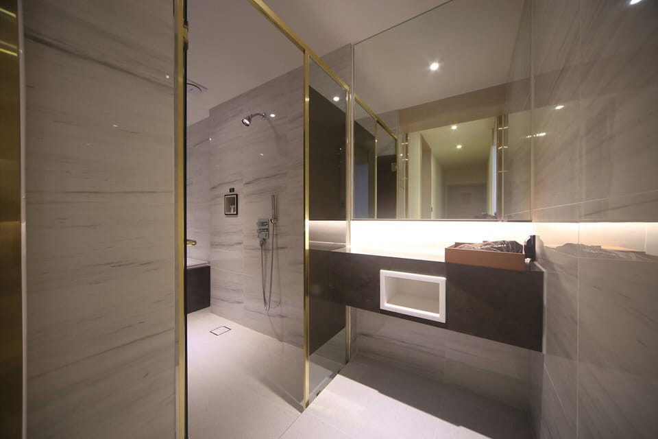 Luxury Penthouse (Hinoki Bath,Styler) | Bathroom | Free toiletries, hair dryer, bathrobes, slippers