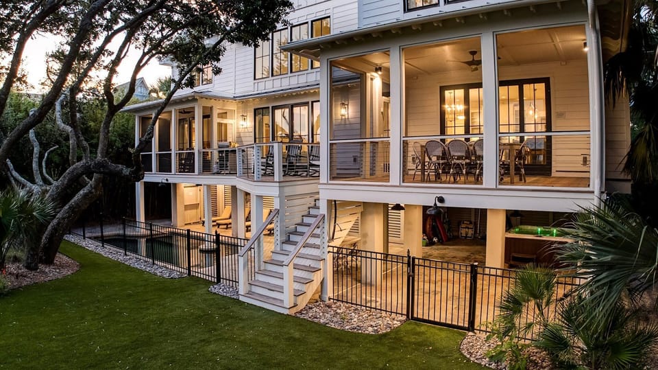Oceanfront with private backyard
