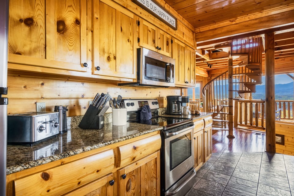 Enter the cabin into the updated kitchen