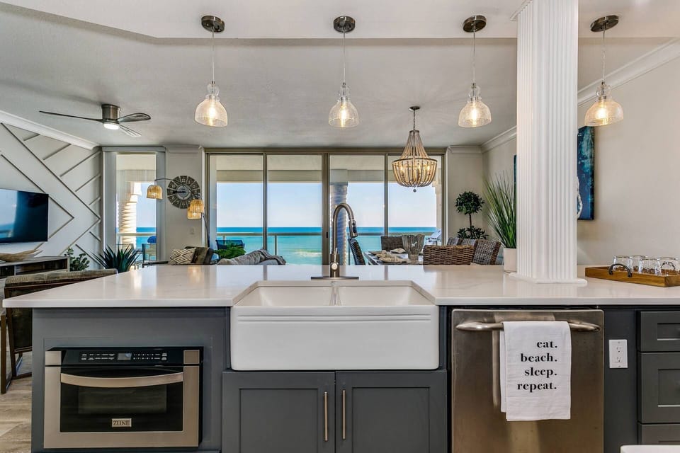 Incredible views of the Gulf right from the kitchen
