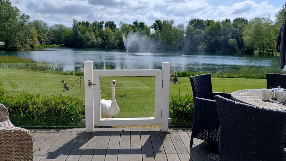 Lake View from Decking, Mayfly Lake Lodge, Bolthole Retreats