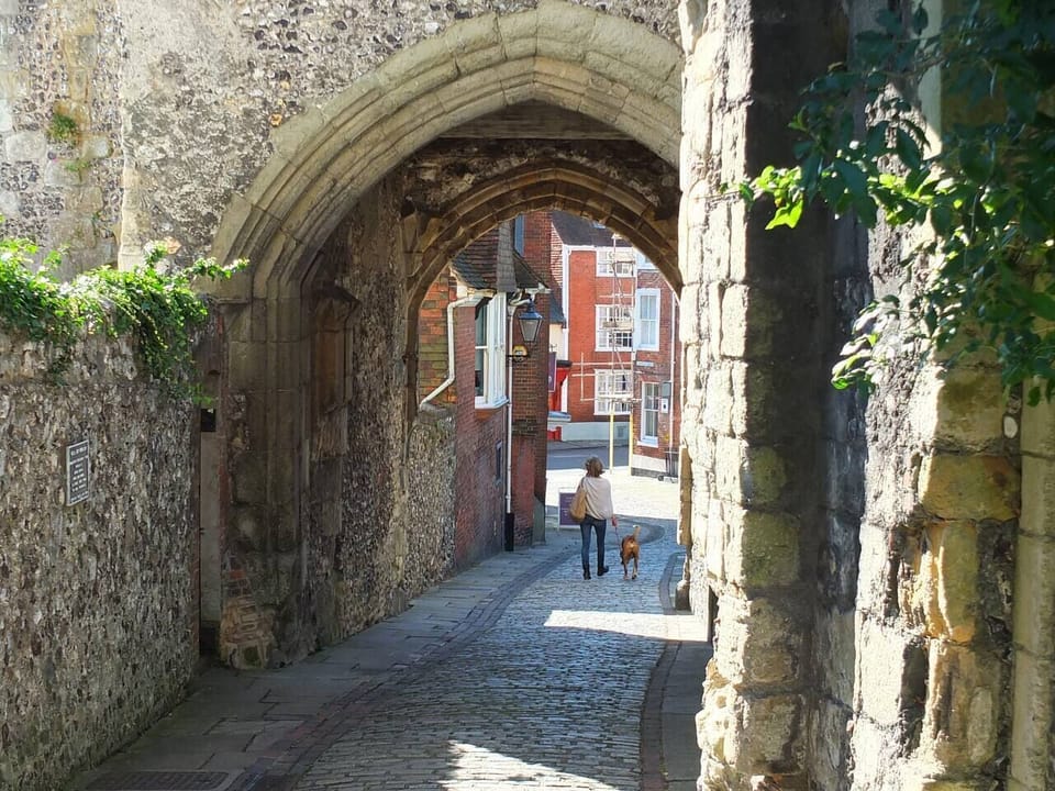 A view under Lewes Castle and the High Street.  This particular spot is an easy 15 minute downhill stroll from the house.