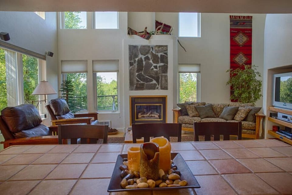 Living room feat. gas fire place