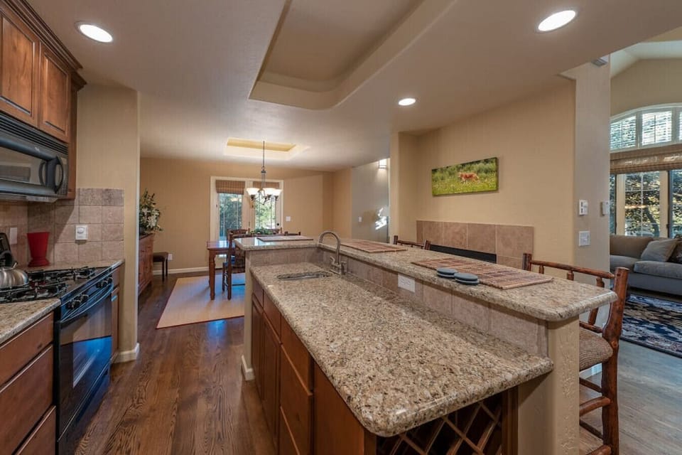 Kitchen with Dual Sided Fireplace