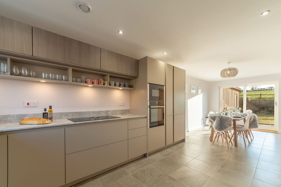 Ground floor: Spacious kitchen leading into the dining room