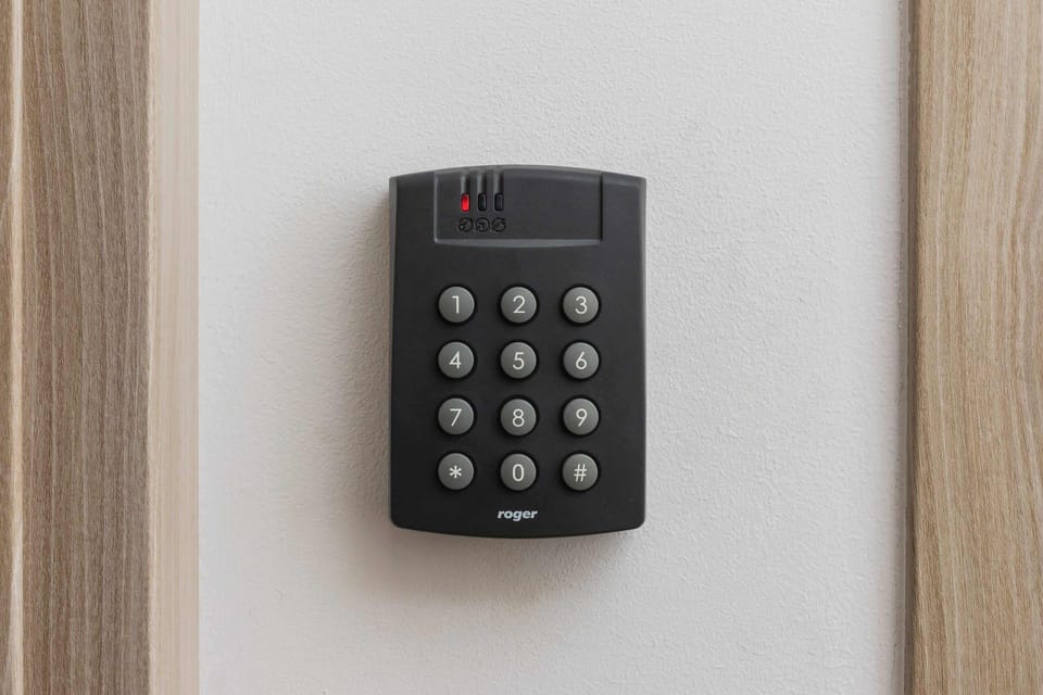 A secure keypad entry system for enhanced safety and easy access.

