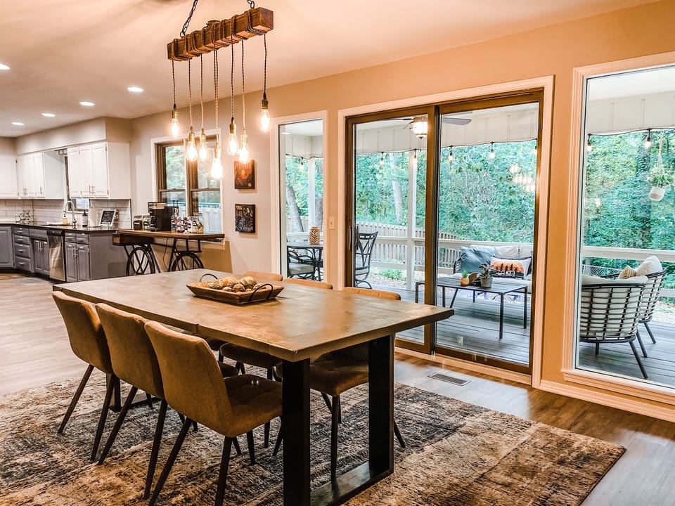 DINE: Gather inside or out for a great meal.