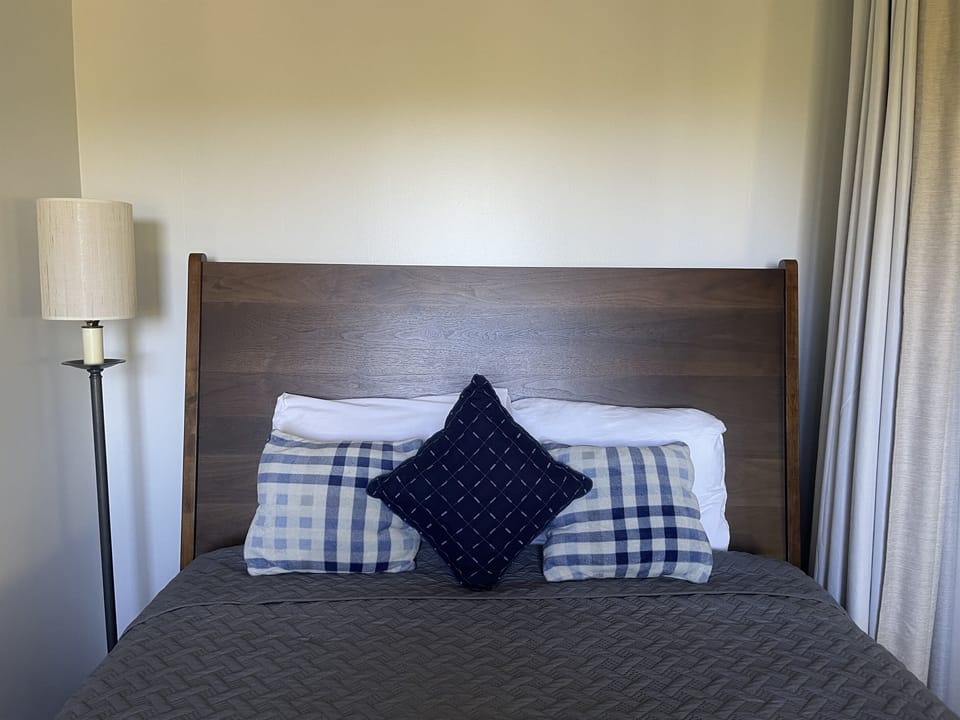 New queen bed in the den