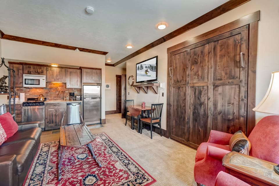 Living Room with Murphy Bed Folded Up