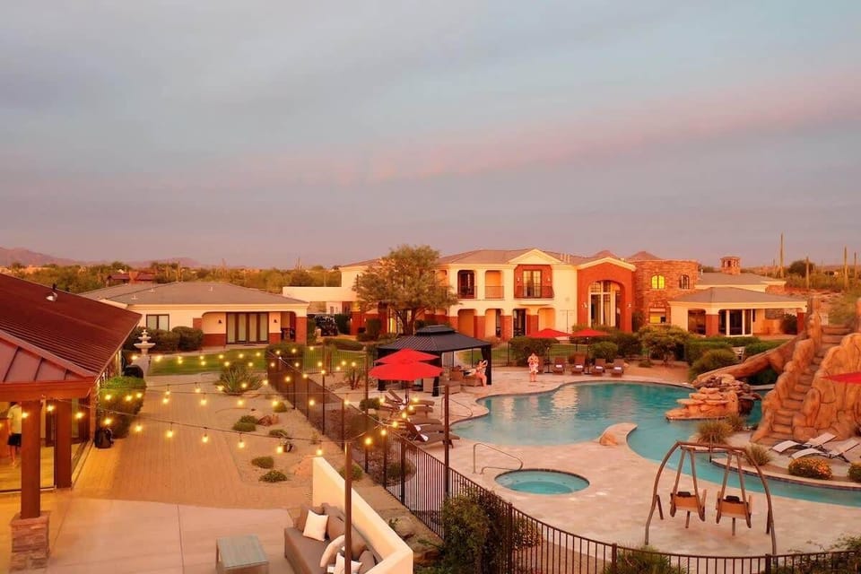 Multi million dollar estate including a casita, pool house, resort style pool & spa, game room. 