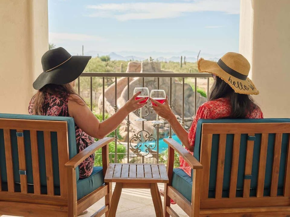 Sip your morning coffee on the master suite's private balcony overlooking the lazy river