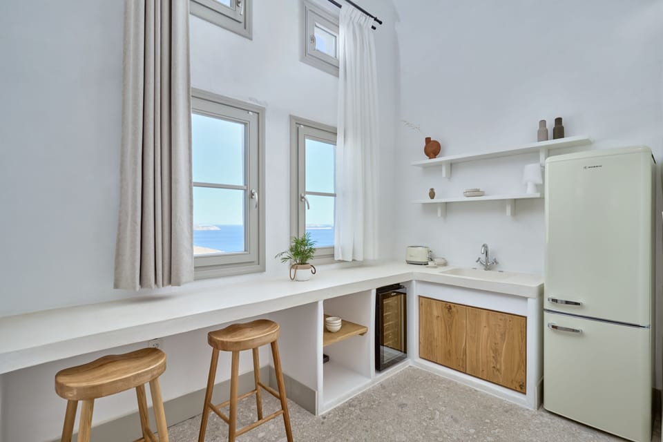 Presidential Villa | Private kitchen | Full-size fridge, stovetop, highchair, blender