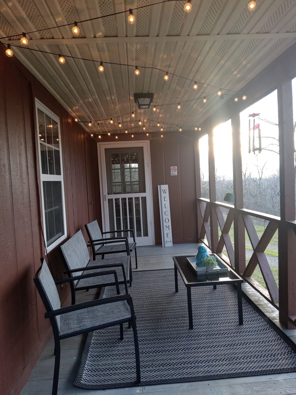 The porch is very peaceful & deer come out almost every morning to graze! 