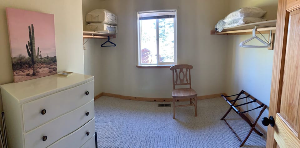Large walk-in closet in master bedroom