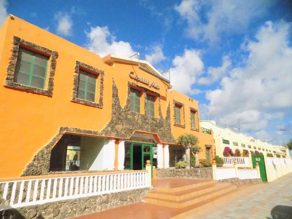 Original façade with a castle design
