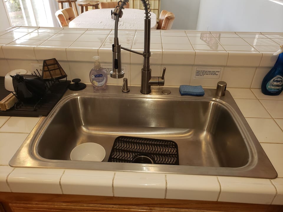 New stainless sink & commercial faucet 