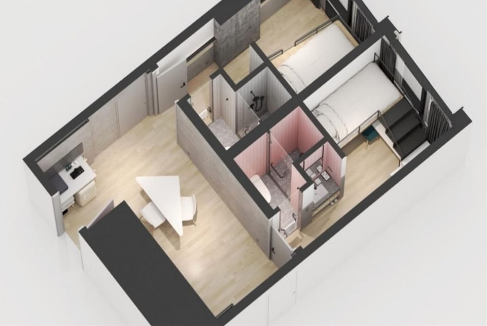 [Business Package] Take 1 Room (Shared Living Room) + Breakfast for 1 + 1 draft beer | In-room safe, blackout drapes, soundproofing, WiFi (free)
