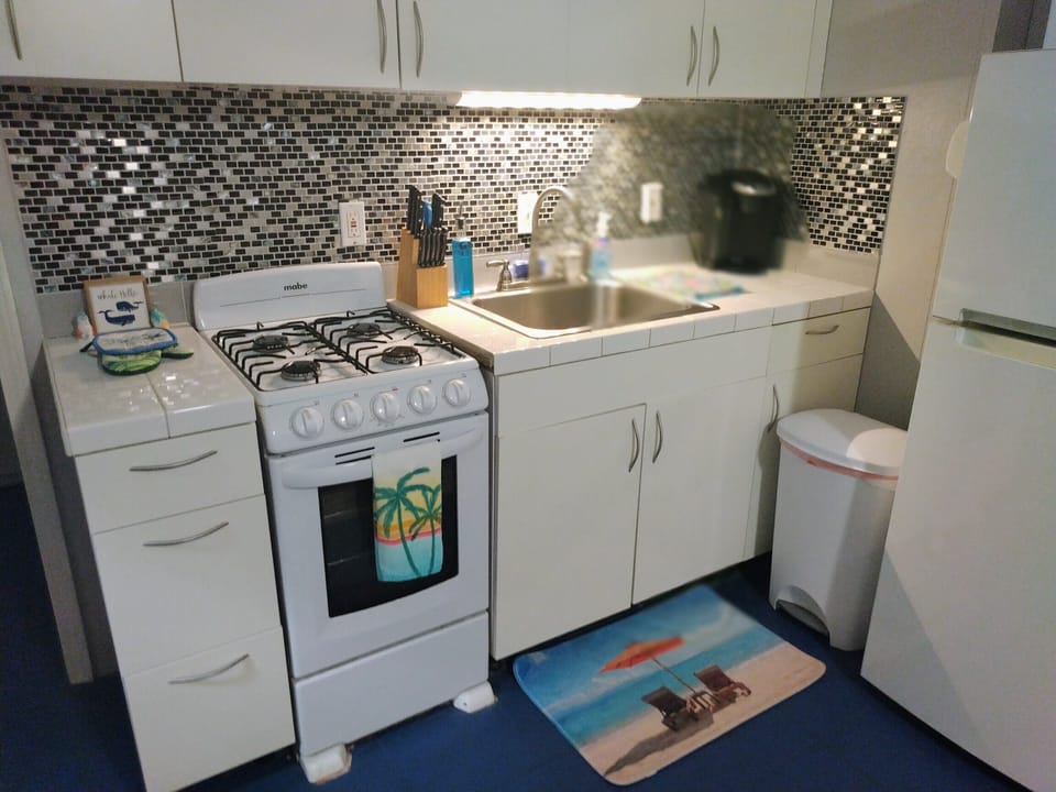 kitchenette - small gas stove and oven combo