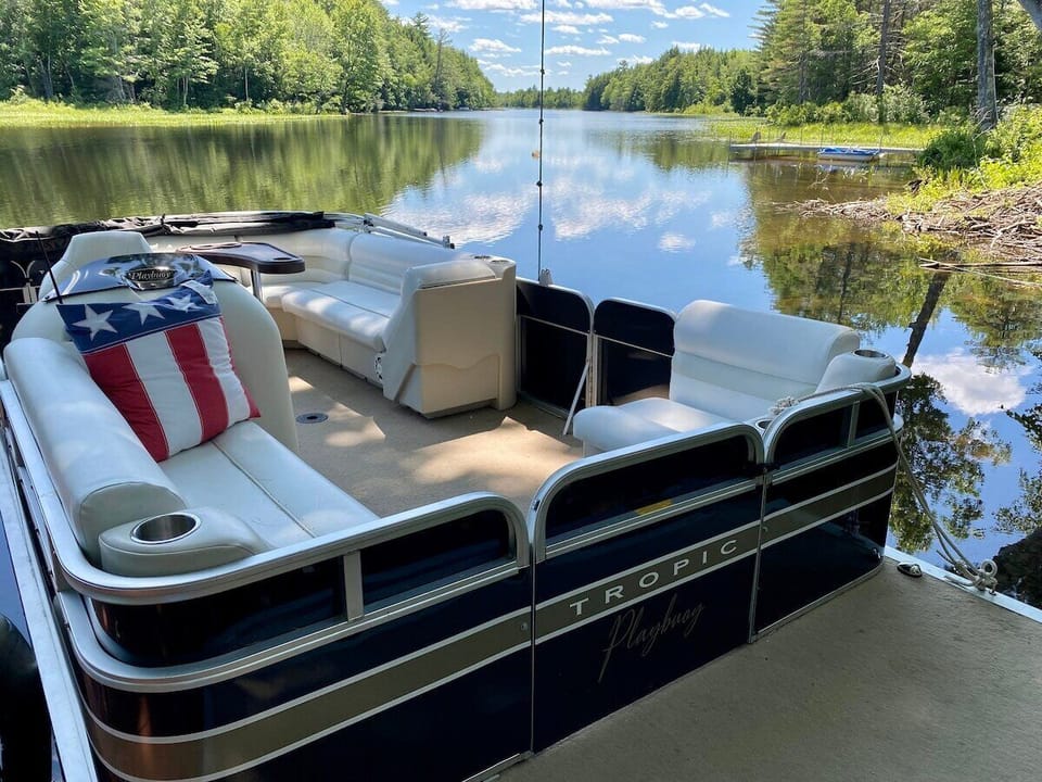 Enjoy a day on the water with our pontoon boat rental. Perfect for a leisurely cruise or a few hours of relaxation by the lake. Available first-come, first-served. Book it for the day or just a few hours for a peaceful retreat on the water.