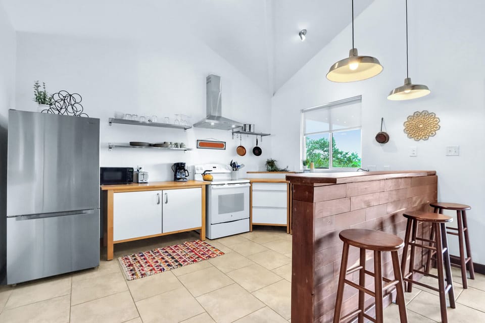 Large kitchen with plenty of natural lighting