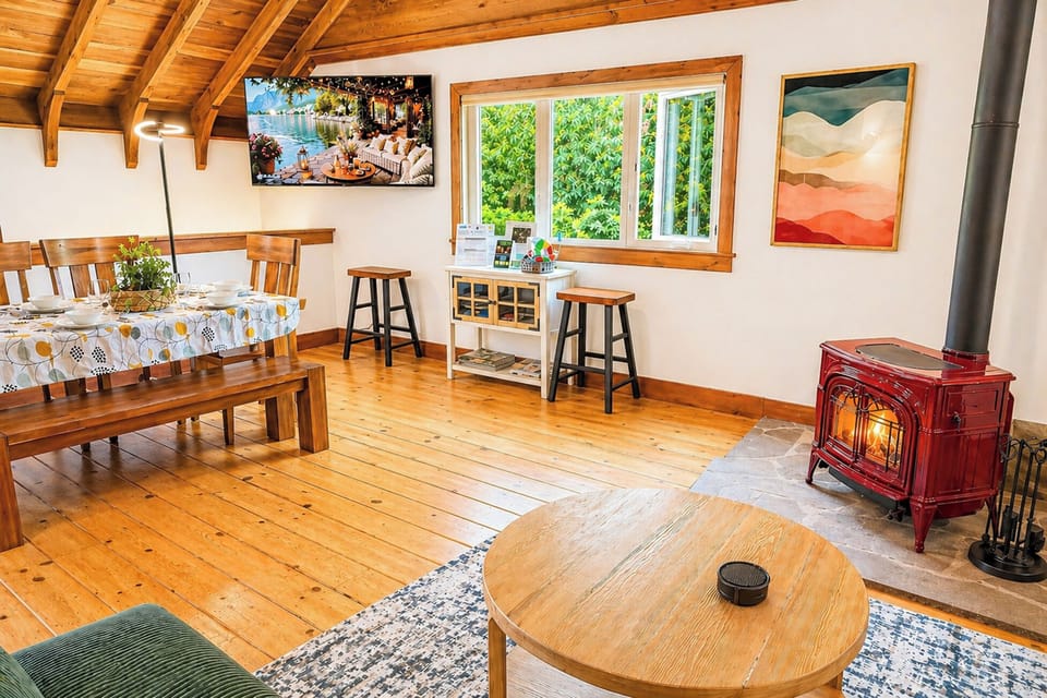 Relax by the fire and enjoy a bit of TV
