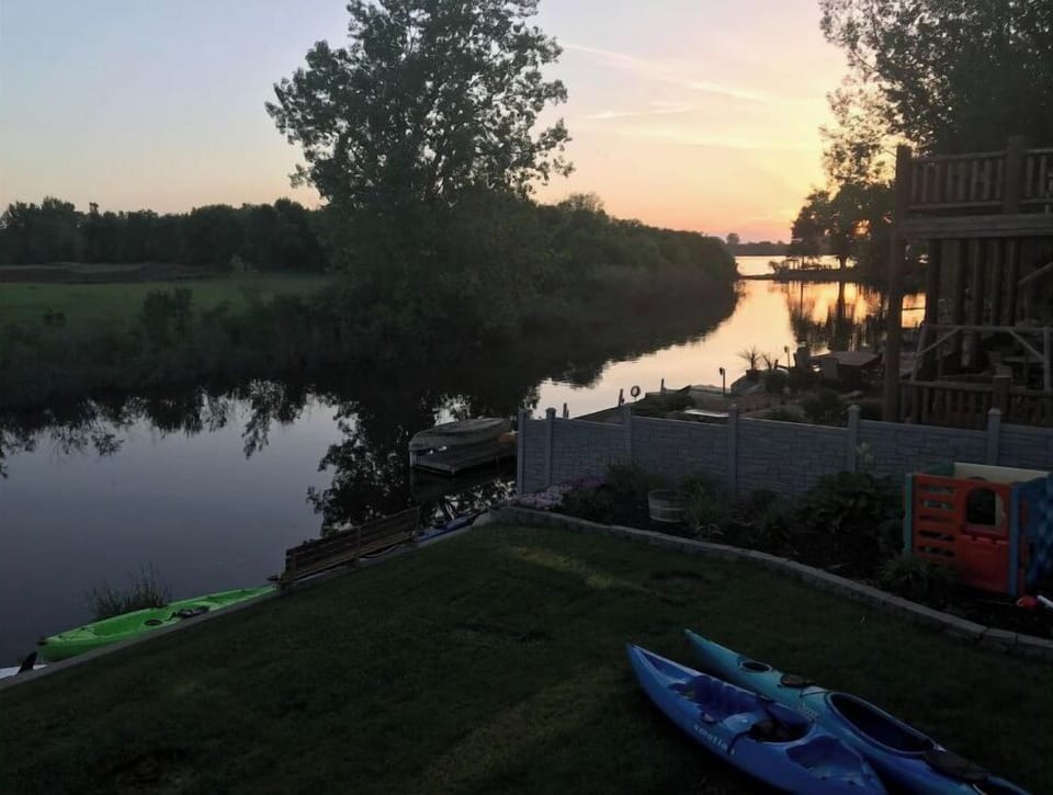 A sunrise from our balcony overlooking the inlet that leads out to Wall Lake.
