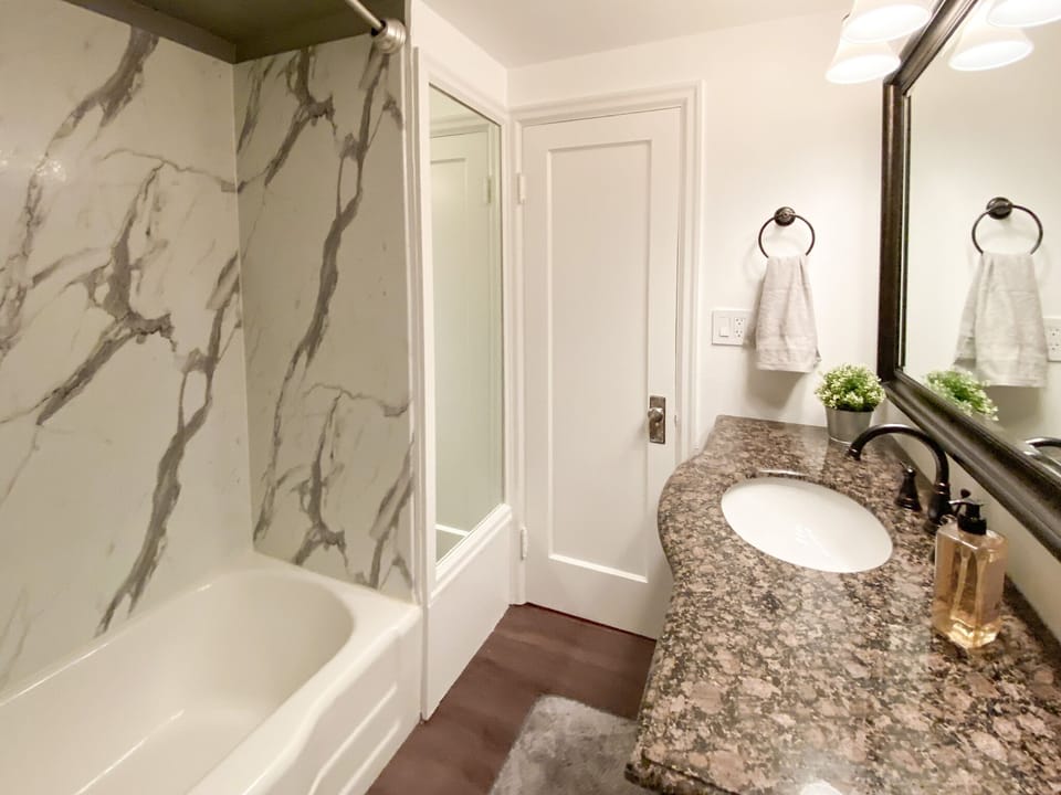 Bathroom with tub/shower combination