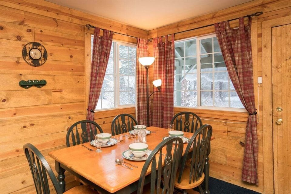 Enjoy a fine meal with a charming woodland view