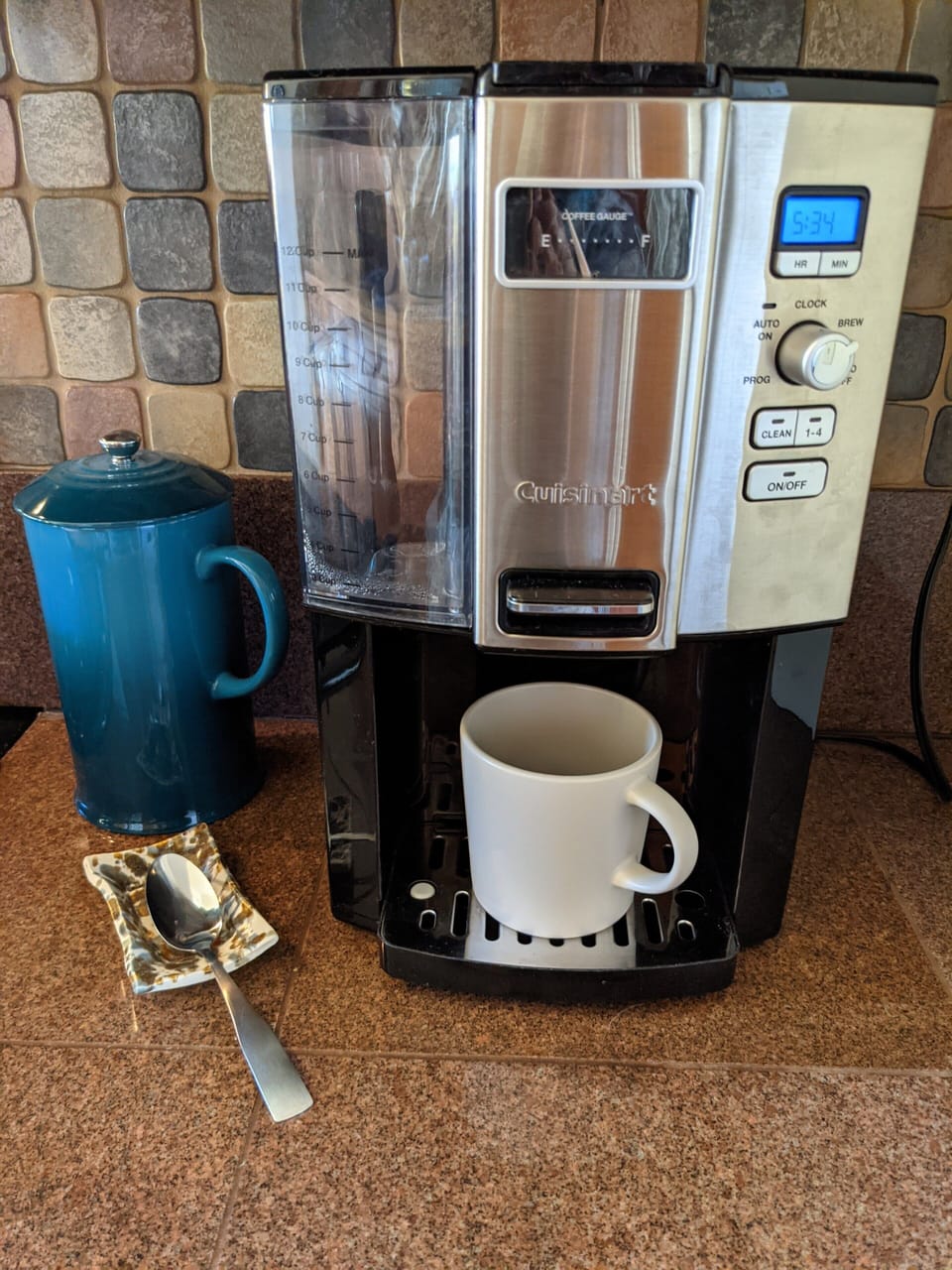 Coffee makers include drip, Keurig, and French Press. 