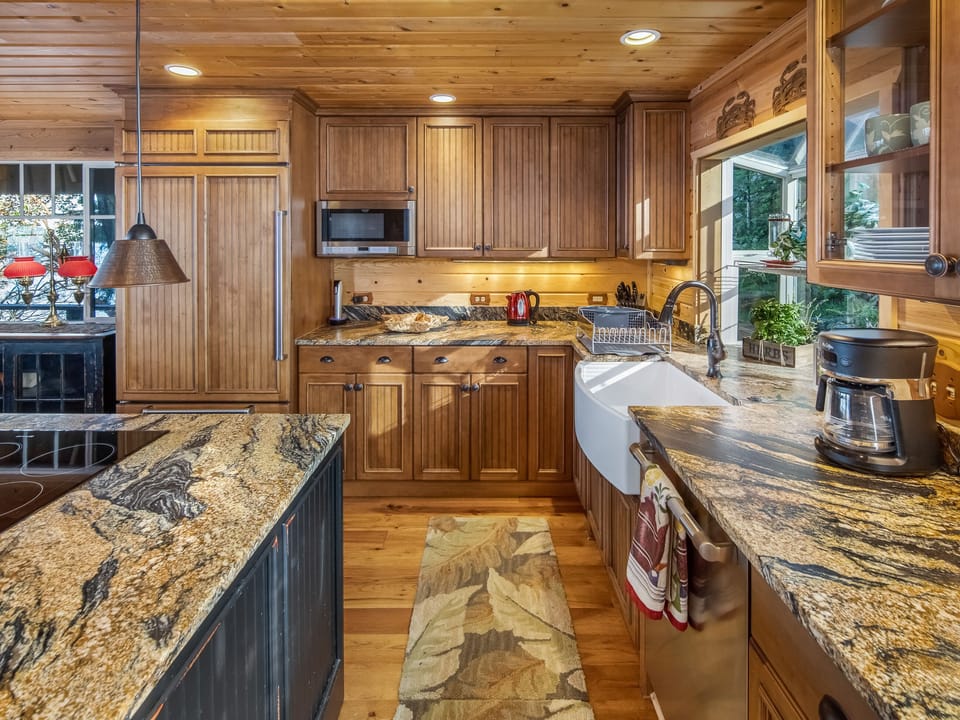 Full kitchen with standard coffee maker