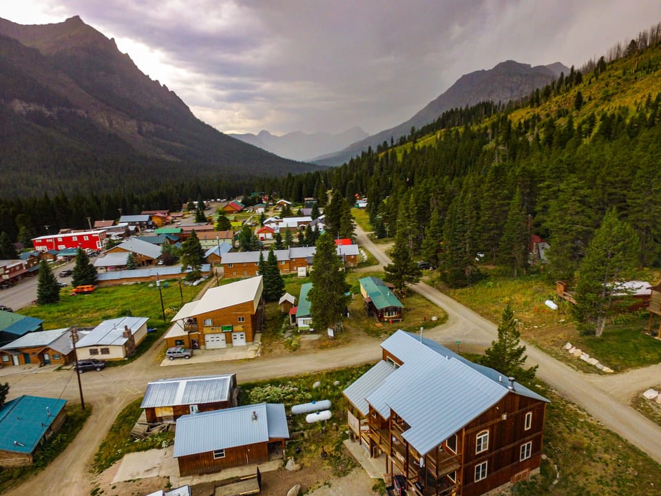 Cooke in the fall.  Our house is at the bottom right 1 block off main street