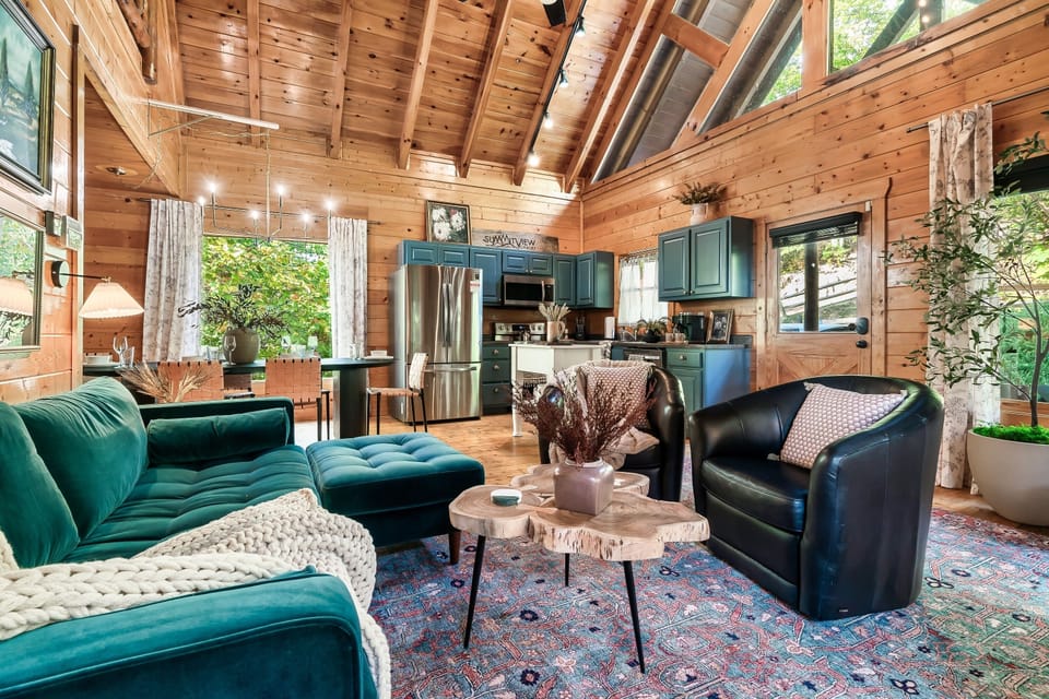 Beautiful great room with fireplace with lots of natural light!