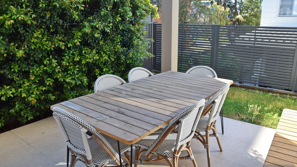 Outdoor dining area.