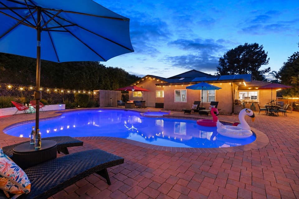 Each evening becomes a magical occasion with this enchanting backyard