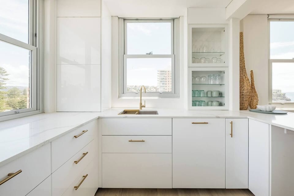 Spacious kitchen with everything you need including wonderful views.