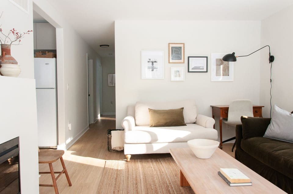 Our living space includes a small desk area for those who want to work remotely.