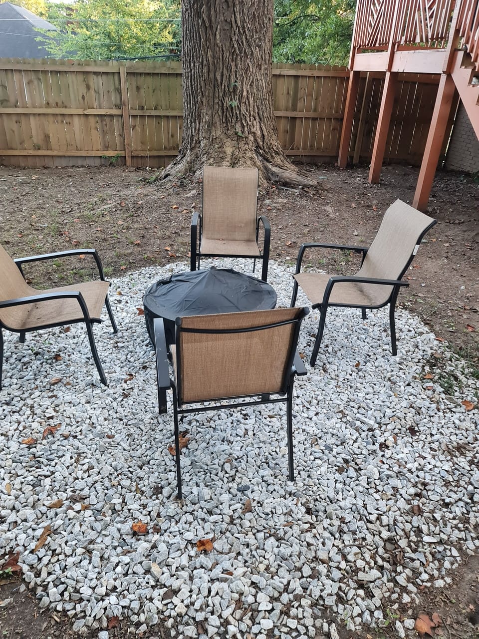 outdoor seating with firepit