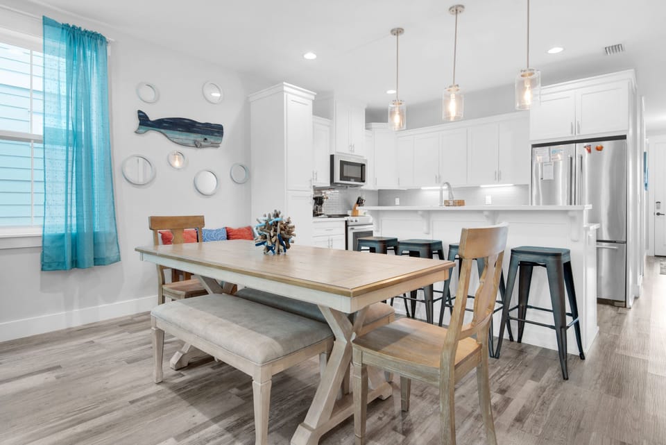 Dining table plus eat-in bar