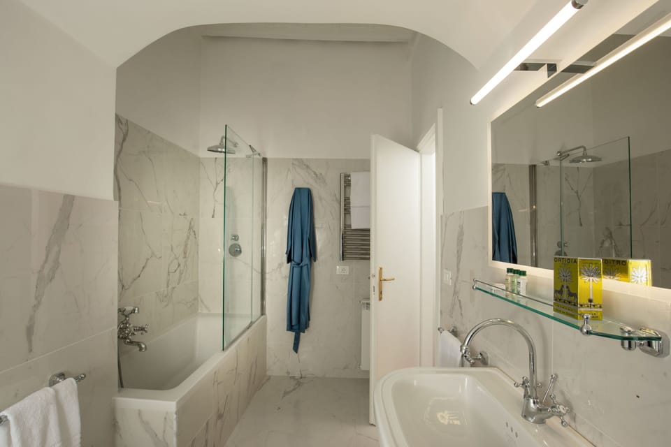 Hair dryer, bidet, towels