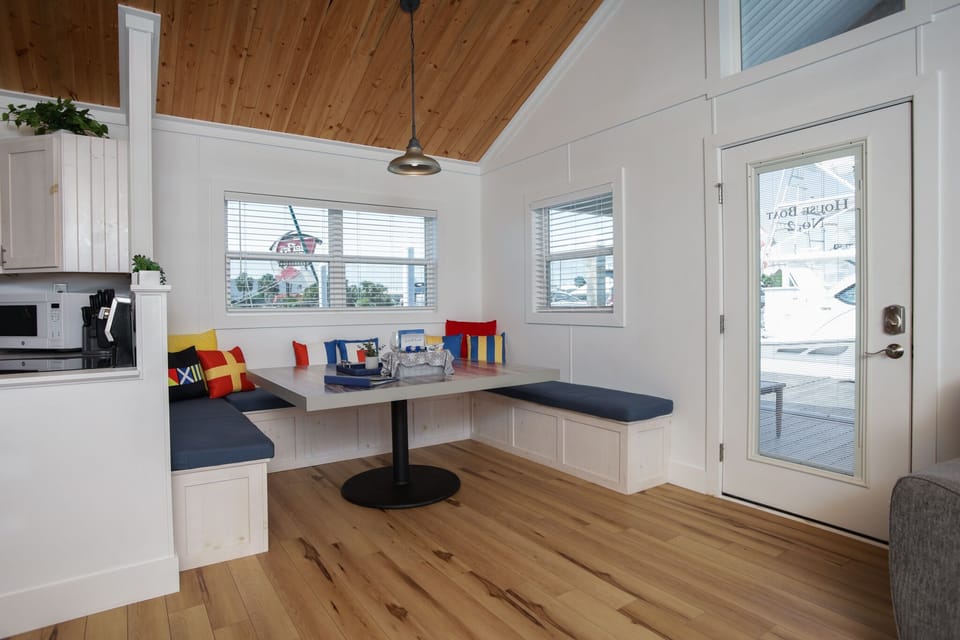 Spacious seating with a banquette